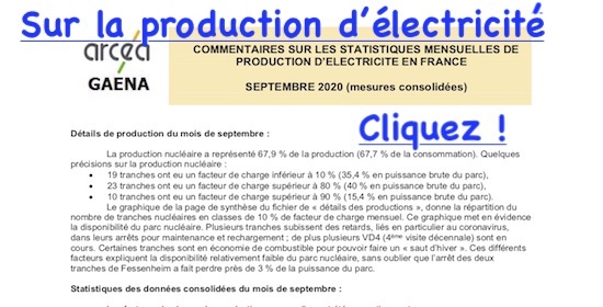 Sur la production d'électricité (données RTE)